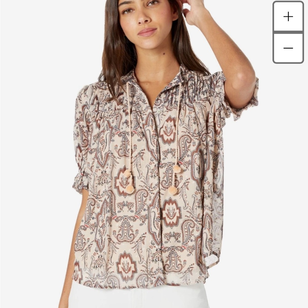 NWT Bishop + Young Sienna Blouse Size Small Bohemian Paisley Casual Indie